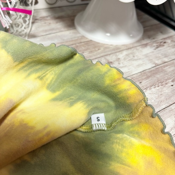 Santiki Vintage 90s Tie Dye Tank Top Sz.S Yellow & Green Beaded Heart Y2K - Picture 5 of 6